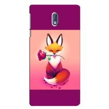 Чехлы с картинкой Лисички для Nokia 3 (VPrint) (Лисичка с розочкой)
