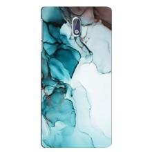 Чехол для Нокиа 3 - с принтом (Дизайнерские) (AlphaPrint) (Бирюзовый мрамор)