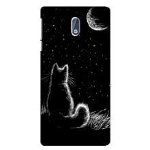 Чехол с принтом для Nokia 3 (AlphaPrint) Модные коты (Котик и луна)