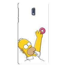 Чехол с Симпсонами для Nokia 3 (VPrint) (Гомер с пончиком)