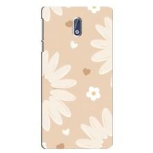 Чехол с цветочным принтом на Нокиа 3 – Бежевые цветы
