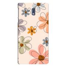 Чехол с цветочным принтом на Нокиа 3 – Разноцветные цветы