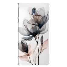 Чехол с цветочным принтом на Нокиа 3 – Цветы на белом
