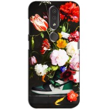 Брендновые Чехлы для Nokia 4.2 - (PREMIUMPrint) (Nike цветы)