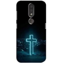 Чехол для Nokia 4.2 (AlphaPrint) - (Христианские) (Крест и город)