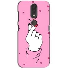 Чехол с принтом для Nokia 4.2 (AlphaPrint - Знак сердечка)