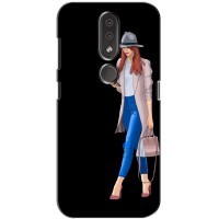 Чехол с картинкой Модные Девчонки Nokia 4.2 (Девушка со смартфоном)