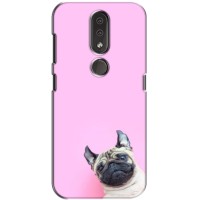 Бампер для Nokia 4.2 з картинкою "Песики" (Собака на рожевому)