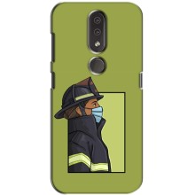 Силиконовый бампер (Работники) на Nokia 4.2 (Пожарник)