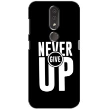 Силиконовый Чехол на Nokia 4.2 с картинкой Nike – Never Give UP