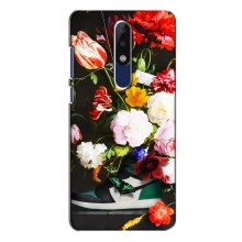 Брендновые Чехлы для Nokia 5.1 Plus (X5) - (PREMIUMPrint) (Nike цветы)