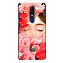 Чехлы (ART) Цветы на Nokia 5.1 Plus (X5) (VPrint) (Глаза в цветах)