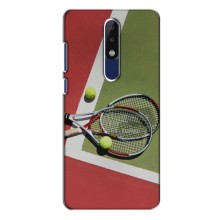 Чехлы с принтом Спортивная тематика для Nokia 5.1 Plus (X5) (Ракетки теннис)