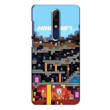 Чехол Майнкрафт на Nokia 5.1 Plus (X5) (AlphaPrint) Minecraft (фон Minecraft)