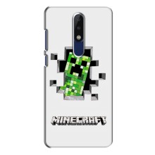 Чехол Майнкрафт на Nokia 5.1 Plus (X5) (AlphaPrint) Minecraft (крипер Майнкрафт)