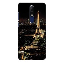 Чехол Эйфелева Башня для Nokia 5.1 Plus (X5) - (AlphaPrint) (Ночной Париж)