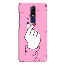 Чехол с принтом для Nokia 5.1 Plus (X5) (AlphaPrint - Знак сердечка) – Знак Love