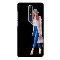 Чехол с картинкой Модные Девчонки Nokia 5.1 Plus (X5) (Девушка со смартфоном)