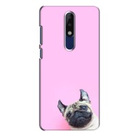 Бампер для Nokia 5.1 Plus (X5) с картинкой "Песики" (Собака на розовом)