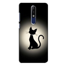 Чехол с принтом для Nokia 5.1 Plus (X5) (AlphaPrint) Модные коты – Силуэт котика