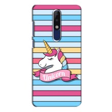 Чехол для Нокиа 5.1 Плюс (х5) - (Единорожки - Новинки) (AlphaPrint) (Unicorn)