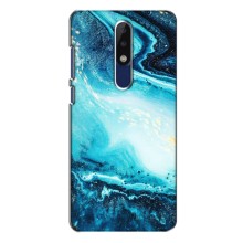 Мраморный чехол на Nokia 5.1 Plus (X5) (VPrint) (Голубой мрамор)