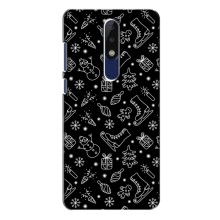 Новогодние, Праздничные Чехлы для Nokia 5.1 Plus (X5) - 2024 год (Новогодний фон)