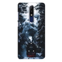 Новогодние, Праздничные Чехлы для Nokia 5.1 Plus (X5) - 2024 год (Зимний поезд)