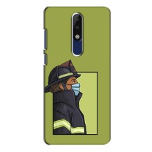 Силиконовый бампер (Работники) на Nokia 5.1 Plus (X5) – Пожарник