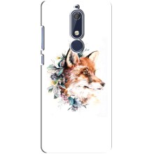 Чохли з картинкою Лисичка для Nokia 5 2018, 5.1 (VPrint) (Лиса в квітах)