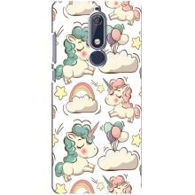 Чехол для Нокиа 5 2018, 5.1 - (Единорожки - Новинки) (AlphaPrint) – Единорожки