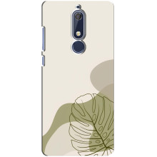 Силиконовый чехол с принтом в цветах на Nokia 5 2018, 5.1 – Монстера зелёная