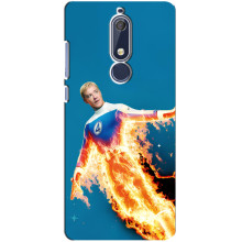 Чехол с принтом Фантастическая четверка для Nokia 5 2018, 5.1 – Человек-Факел
