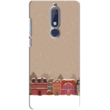 Новогодние, Праздничные Чехлы для Nokia 5 2018, 5.1 - 2024 год (Зимний город)