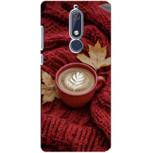 Чехол с уникальным дизайном «Осень с кофе» для Nokia 5 2018, 5.1 – Кофе на пледе