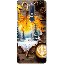 Чехол с уникальным дизайном «Осень с кофе» для Nokia 5 2018, 5.1 – Осенне-зимнее кофе