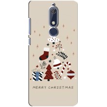 Рождественские Чехлы для Nokia 5 2018, 5.1 (VPrint) (Merry Christmas)