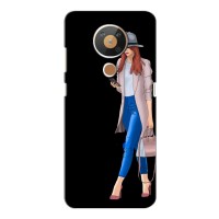 Чехол с картинкой Модные Девчонки Nokia 5.3 – Девушка со смартфоном