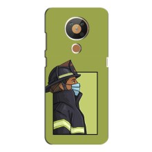 Силиконовый бампер (Работники) на Nokia 5.3 (Пожарник)