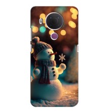 Чехлы на Новый Год Nokia 5.4 (Снеговик праздничный)