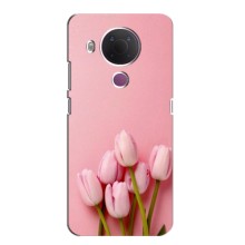 Чехлы с картинкой (Тюльпаны) на Нокиа 5.4 – Розовые тюльпаны