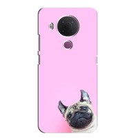 Бампер для Nokia 5.4 с картинкой "Песики" (Собака на розовом)