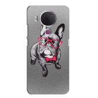 Чехол (ТПУ) Милые собачки для Nokia 5.4 – Бульдог в очках