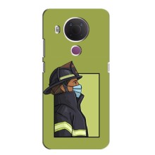 Силиконовый бампер (Работники) на Nokia 5.4 (Пожарник)