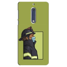 Силиконовый бампер (Работники) на Nokia 5 – Пожарник
