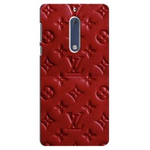 Текстурный Чехол Louis Vuitton для Нокиа 5 – Красный ЛВ