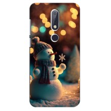 Чехлы на Новый Год Nokia 6.1 Plus – Снеговик праздничный