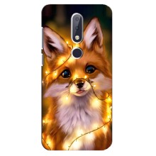 Чехлы с картинкой Лисички для Nokia 6.1 Plus (VPrint) (Лисичка в гирляндах)