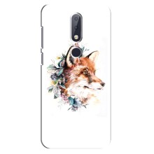 Чехлы с картинкой Лисички для Nokia 6.1 Plus (VPrint) (Лисичка в цветочках)