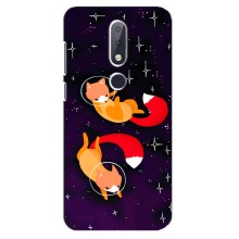 Чехлы с картинкой Лисички для Nokia 6.1 Plus (VPrint) (Лисички космонавты)